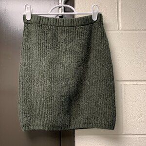 Dark Forest Green Sweater Pencil Skirt